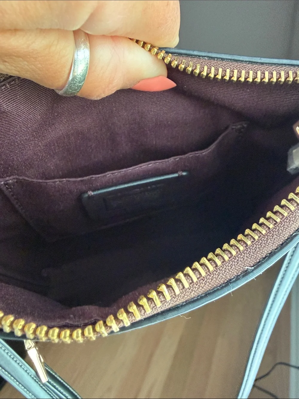 Authentic Coach Brown Signature Crossbody with Black Strap